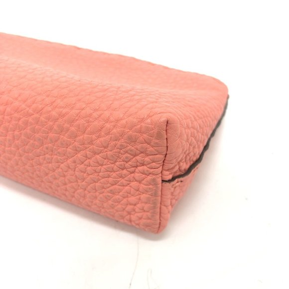 FENDI 8N0114 Selleria Cosmetic Pouch, Leather, Pink, Women's